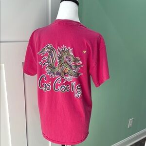 Vibrant SC Gamecocks  Pink Short Sleeve Tee with Crew Neck. Size M